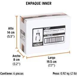 Alicates de corte diagonal 5" 1000v ComfortGrip CrVanadio Truper 102427 Truper-Alicates de corte diagonal 5" 1000v ComfortGrip C