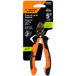 Alicates de corte diagonal 5" 1000v ComfortGrip CrVanadio Truper 102427 Truper-Alicates de corte diagonal 5" 1000v ComfortGrip C