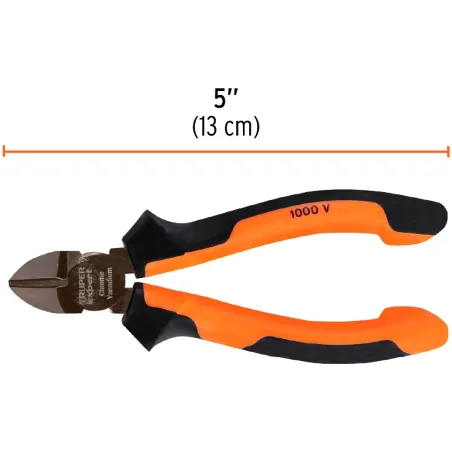 Alicates de corte diagonal 5" 1000v ComfortGrip CrVanadio Truper 102427 Truper-Alicates de corte diagonal 5" 1000v ComfortGrip C