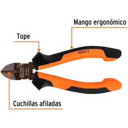 Alicates de corte diagonal 5" 1000v ComfortGrip CrVanadio Truper 102427 Truper-Alicates de corte diagonal 5" 1000v ComfortGrip C