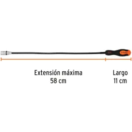 Iman Flexible con LED Levanta 3kgMax. 58cm Recupera Objetos 3Bateria AG13 Truper 15326 Truper-Iman Flexible con LED Levanta 3kgM