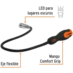 Iman Flexible con LED Levanta 3kgMax. 58cm Recupera Objetos 3Bateria AG13 Truper 15326 Truper-Iman Flexible con LED Levanta 3kgM