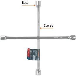 Llaves de Rueda 14" en Cruz 17mm 3/4 13/16 7/8 PulidaCromada Truper 102635 Truper-Llaves de Rueda 14" en Cruz 17mm 3/4 13/16 7/8
