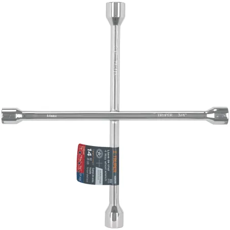 Llaves de Rueda 14" en Cruz 17mm 3/4 13/16 7/8 PulidaCromada Truper 102635 Truper-Llaves de Rueda 14" en Cruz 17mm 3/4 13/16 7/8