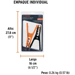 Caiman Cocodrilo para Cables pasa Corriente Auto Bateria Truper 100777 Truper-Caiman Cocodrilo para Cables pasa Corriente Auto B