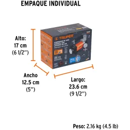 Compresora de Aire 12V Portatil para Auto con Maletin Truper 19999 Truper-Compresora de Aire 12V Portatil para Auto con Maletin 