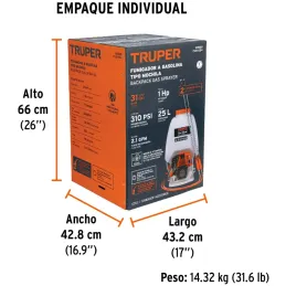 Fumigador de Mochila 25L Motor Gasolina 4T Profesional Truper 101569 Truper-Fumigador de Mochila 25L Motor Gasolina 4T Profesion
