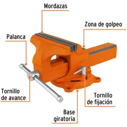 Tornillos de banco Mordaza 8" Max20cm 18x23x43cm Tipo Europeo Hierro Nodular, Truper 100242 Truper-Tornillos de banco Mordaza 8"