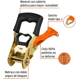 Sujetadores c/matraca 1500kg L5mx38mm 2Piezas, Truper 101831 Truper-Sujetadores c/matraca 1500kg L5mx38mm 2Piezas, Truper 101831