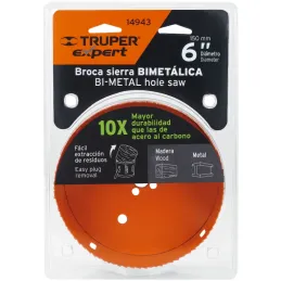 Sierras de Copa Bimetalicas 6" 150x50mm MAND-7/16, Truper 14943 Truper-Sierras de Copa Bimetalicas 6" 150x50mm MAND-7/16, Truper