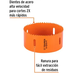 Sierras de Copa Bimetalicas 4-1/4" 110x50mm MAND-7/16, Truper 14728 Truper-Sierras de Copa Bimetalicas 4-1/4" 110x50mm MAND-7/16