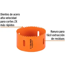 Sierras de Copa Bimetalicas 3-1/2" 90x50mm MAND-7/16, Truper 14717 Truper-Sierras de Copa Bimetalicas 3-1/2" 90x50mm MAND-7/16, 