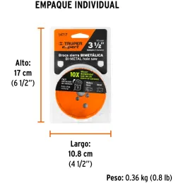 Sierras de Copa Bimetalicas 3-1/2" 90x50mm MAND-7/16, Truper 14717 Truper-Sierras de Copa Bimetalicas 3-1/2" 90x50mm MAND-7/16, 