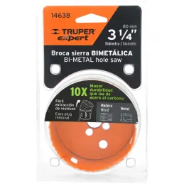 Sierras de Copa Bimetalicas 3-1/4" 80x50mm MAND-7/16, Truper 14638 Truper-Sierras de Copa Bimetalicas 3-1/4" 80x50mm MAND-7/16, 