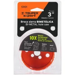 Sierras de Copa Bimetalicas 3" 75x50mm MAND-7/16, Truper 13101 Truper-Sierras de Copa Bimetalicas 3" 75x50mm MAND-7/16, Truper 1