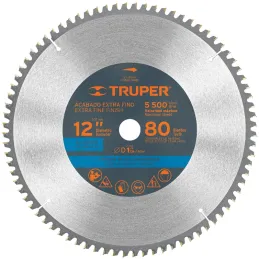 Discos sierras 12" 80Dientes C1", para aluminio, Truper 12685 Truper-Discos sierras 12" 80Dientes C1", para aluminio, Truper 126