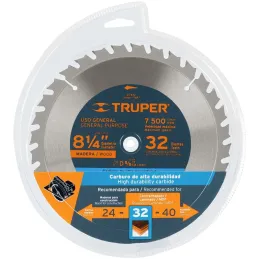 Discos Sierras 8-1/4" 32Dientes C5/8" para madera, Truper 12682 Truper-Discos Sierras 8-1/4" 32Dientes C5/8" para madera, Truper