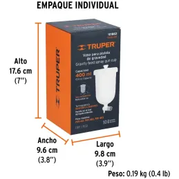 Vaso plástico de repuesto para 101855 PIPI-401 101856 PIPI-402 101857 PIPI-403, Truper 101862 Truper-Vaso plástico de repuesto p