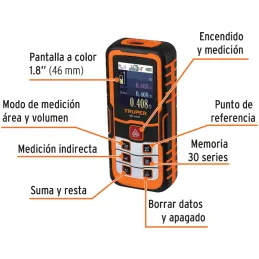 Medidor Laser de distancia 100m 2AAA Apagado Automatico, Truper 100374 Truper-Medidor Laser de distancia 100m 2AAA Apagado Autom