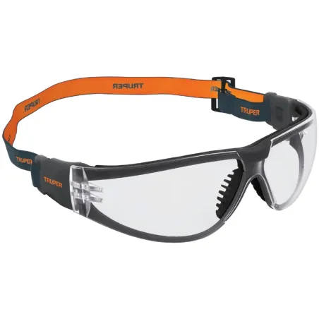 Lentes de seguridad transparente con banda elastica UV Active, Truper 15304 Truper-Lentes de seguridad transparente con banda el
