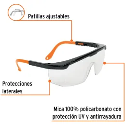 Lentes de seguridad mica clara con antiempaño UV Classic, Truper 101933 Truper-Lentes de seguridad mica clara con antiempaño UV 