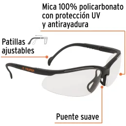 Lentes de seguridad mica clara con antiempaño UV Vision, Truper 101932 Truper-Lentes de seguridad mica clara con antiempaño UV V