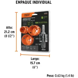 Juegos de Sierras Copas bimetalicas 5 piezas, Truper 100815 Truper-Juegos de Sierras Copas bimetalicas 5 piezas, Truper 100815 B