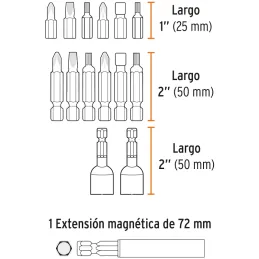Juegos de 47 puntas mixtas, L1" y L2", Truper 11895 Truper-Juegos de 47 puntas mixtas, L1" y L2", Truper 11895 Fabricadas en ace