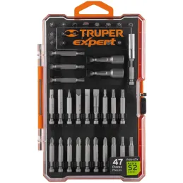 Juegos de 47 puntas mixtas, L1" y L2", Truper 11895 Truper-Juegos de 47 puntas mixtas, L1" y L2", Truper 11895 Fabricadas en ace