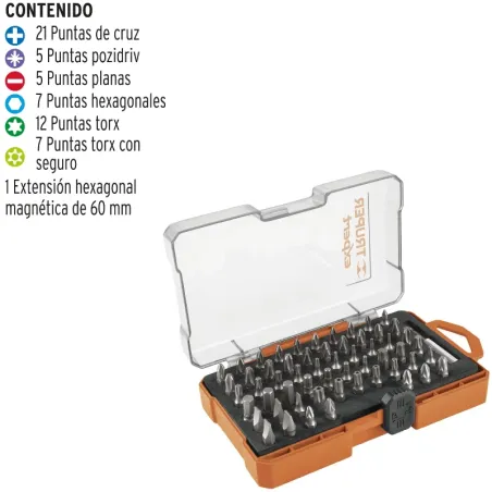 Juegos de 58 puntas mixtas, L1", Truper 11889 Truper-Juegos de 58 puntas mixtas, L1", Truper 11889 Fabricadas en acero S2, 2X má