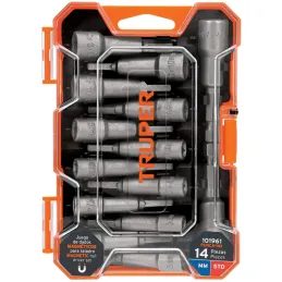 Juegos de Dados 14 Piezas Magneticos Pulgadas y Milimetricos Truper 101961 Truper-Juegos de Dados 14 Piezas Magneticos Pulgadas 