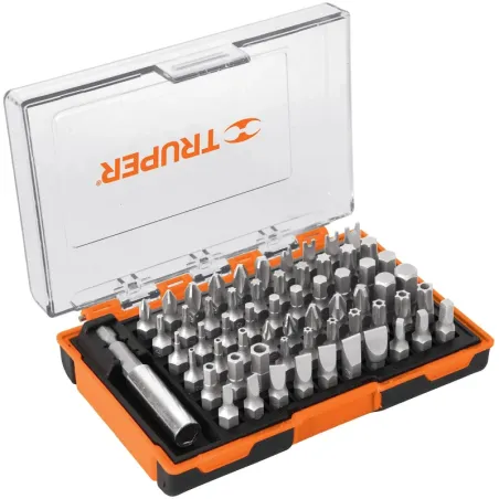 Juegos de 61 puntas mixtas, L1", Truper 10758 Truper-Juegos de 61 puntas mixtas, L1", Truper 10758 Fabricadas en acero al cromo 