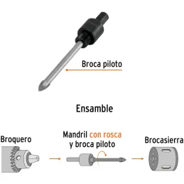 Mandril Zanco 3/8 Guia Broca Sierra Copa Diamante ConRosca Truper MAND-3/8I 101390 Truper-Mandril Zanco 3/8 Guia Broca Sierra Co