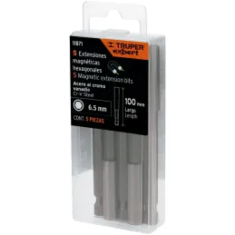 Extension magnetica 1/4" x100mm, estuche con 5 piezas, Truper 11871 Truper-Extension magnetica 1/4" x100mm, estuche con 5 piezas