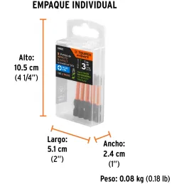 Juego de 5 puntas de impacto Phillips #2 x3” PH2, Truper 100821 Truper-Juego de 5 puntas de impacto Phillips #2 x3” PH2, Truper 