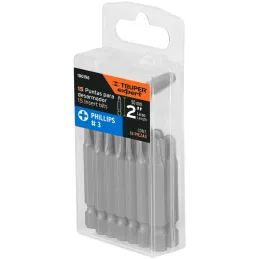 Puntas Phillips #3 x50mm PH3 estuches con 15 piezas, Truper 100196 Truper-Puntas Phillips #3 x50mm PH3 estuches con 15 piezas, T