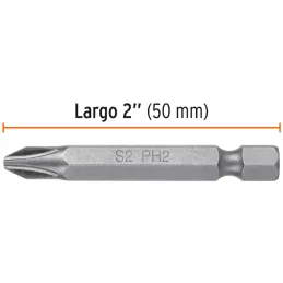 Puntas Phillips #2 x50mm PH2 estuches con 15 piezas, Truper 100195 Truper-Puntas Phillips #2 x50mm PH2 estuches con 15 piezas, T