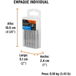 Puntas Phillips #2 x50mm PH2 estuches con 15 piezas, Truper 100195 Truper-Puntas Phillips #2 x50mm PH2 estuches con 15 piezas, T