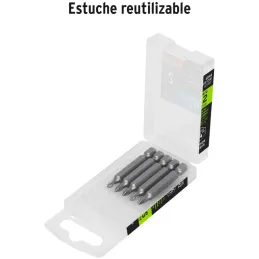 Puntas Phillips #1 x50mm PH1 estuches con 15 piezas, Truper 100194 Truper-Puntas Phillips #1 x50mm PH1 estuches con 15 piezas, T