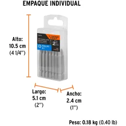 Puntas Phillips #1 x50mm PH1 estuches con 15 piezas, Truper 100194 Truper-Puntas Phillips #1 x50mm PH1 estuches con 15 piezas, T