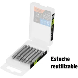 Juego de puntas Phillips combinadas PH0-PH3 x50mm 7 piezas, Truper 100504 Truper-Juego de puntas Phillips combinadas PH0-PH3 x50