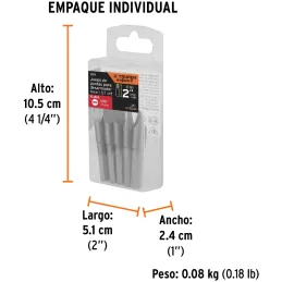Puntas Planas 5/16" x50mm estuche 5 piezas, Truper 12174 Truper-Puntas Planas 5/16" x50mm estuche 5 piezas, Truper 12174 Fabrica