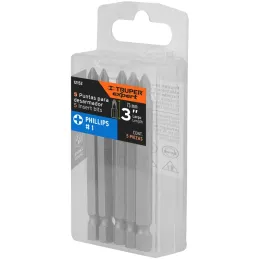 Puntas Phillips #1 x75mm PH1 estuches con 5 piezas, Truper 12152 Truper-Puntas Phillips #1 x75mm PH1 estuches con 5 piezas, Trup