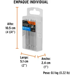 Puntas Phillips #1 x75mm PH1 estuches con 5 piezas, Truper 12152 Truper-Puntas Phillips #1 x75mm PH1 estuches con 5 piezas, Trup