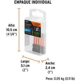 Juego de 5 puntas de impacto Phillips #2 x2” PH2, Truper 100820 Truper-Juego de 5 puntas de impacto Phillips #2 x2” PH2, Truper 