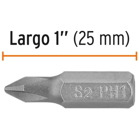 Puntas Phillips #1 x25mm, PH1 estuches con 15 piezas, Truper 100192 Truper-Puntas Phillips #1 x25mm, PH1 estuches con 15 piezas,