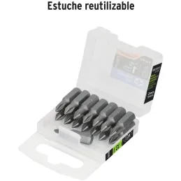 Puntas Phillips #1 x25mm, PH1 estuches con 15 piezas, Truper 100192 Truper-Puntas Phillips #1 x25mm, PH1 estuches con 15 piezas,