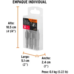Puntas Planas 3/8" x50mm estuche 5 piezas, Truper 12176 Truper-Puntas Planas 3/8" x50mm estuche 5 piezas, Truper 12176 Fabricada