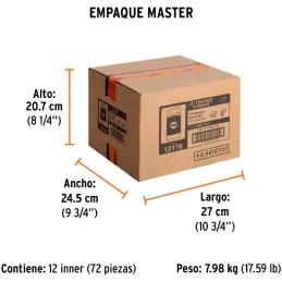 Puntas Planas 3/8" x50mm estuche 5 piezas, Truper 12176 Truper-Puntas Planas 3/8" x50mm estuche 5 piezas, Truper 12176 Fabricada