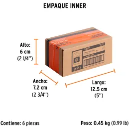 Puntas Phillips #2 x25mm PH2 p/tablaroca, estuche con 5 piezas, Truper 12717 Truper-Puntas Phillips #2 x25mm PH2 p/tablaroca, es